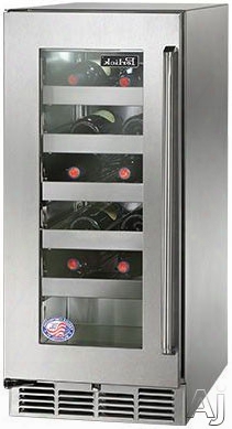Perlick Signature Series Hp15wo33l 15 Inch Built-in Undercounter Outdoor Wine Reserve With 20-bottle Capacity, 5 Wine Adjustable Full-extension Wine Shelves, 2.8 Cu. Ft. Volume And Digital Temperature Control: Stainless Steel-glass, Left Hinge Door Swing