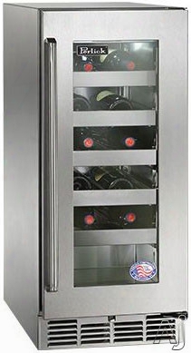 Perlick Signature Series Hp15wo33r 15 Inch Built-in Undercounter Outdoor Wine Reserve With 20-bottle Capacity, 5 Wine Adjustable Full-extension Wine Shelves, 2.8 Cu. Ft. Volume And Digital Temperature Control: Stainless Steel-glass, Right Hinge Door Swing