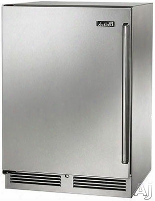 Perlick Signature Serries Hp24ro31l 24 Inch Built-in Undercounter Outdoor Refrigerator With 5.2 Cu. Ft. Capacity, 2 Adjustable Wire Shelves, Commercial Stainless Steel Construction, 1,000-btu Compressor, Energy Star And Digital Temperature Control: Stainle