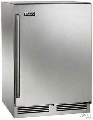 Perlick Signature Series Hp24ro31r 24 Inch Built-in Undercounter Outdoor Refrigerator With 5.2 Cu. Ft. Capacity, 2 Adjustable Wire Shelves, Commercial Stainless Steel Construction, 1,000-bttu Compressor, Energy Star And Digital Temperature Control: Stainle