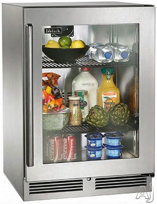 Perlick Signature Series Hp24ro33r 24 Inch Built-in Undercounter Outdoor Refrigerator With 5.2 Cu. Ft. Capacity, 2 Adjustable Wire Shelves, Commercial Staniless Steel Construction, 1,000-btu Compressor, Energy Star And Digital Temperature Control: Stainle