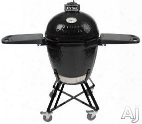 Primo Kamado Round All-in-one Series Pr773 Oval Kamado Round Ceramic Grill With Cast Iron Top Vent, Easy-to-read Thermometer, Porcelain Coated Reversible Cooking Grates, Locking Casters And Stainless Steel Draft Door
