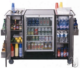 Summit Cartosscrrc 61 Inch Serving Cart With 2 Towel Bar  Handles, Bottle Opener, Ice Storage And Glass Door Outtdoor Refreshment Center