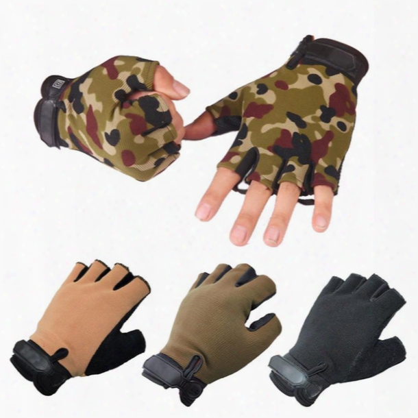 1 Pair Outdoor Driving Tactical Exercise Half Finger Fitness Gloves Sports Fingerless Microfiber Mens&womens Training Gloves