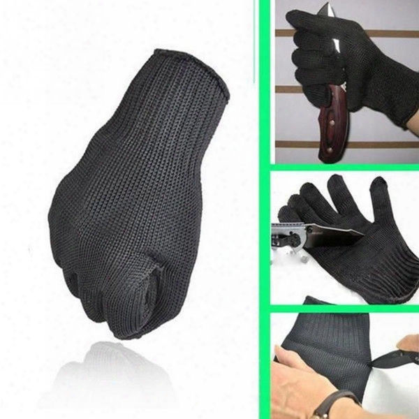 1 Pair Outdoor Sports Hand Protective Gloves Stainless Steel Wire Safety Anti-slash Gloves Metal Mesh Anti-cutting Breathable Mitten