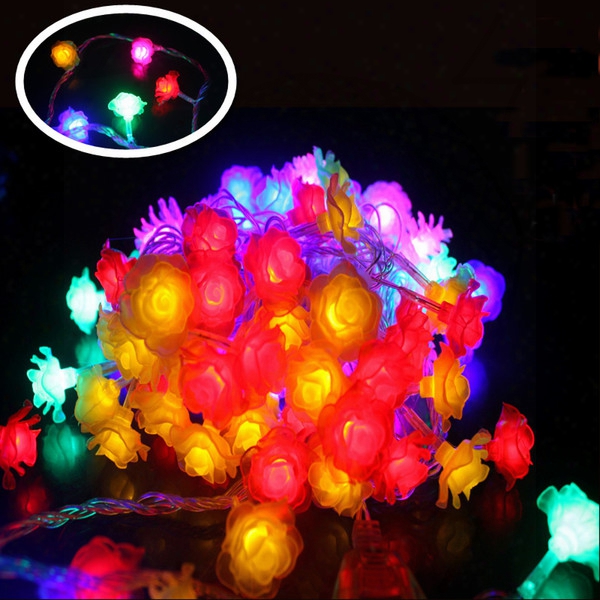 10m Led String Lights 100 Colorful Rose Led Flower Holiday Decoration Lamp Festival Christmas Lights Indoor / Outdoor Lighting