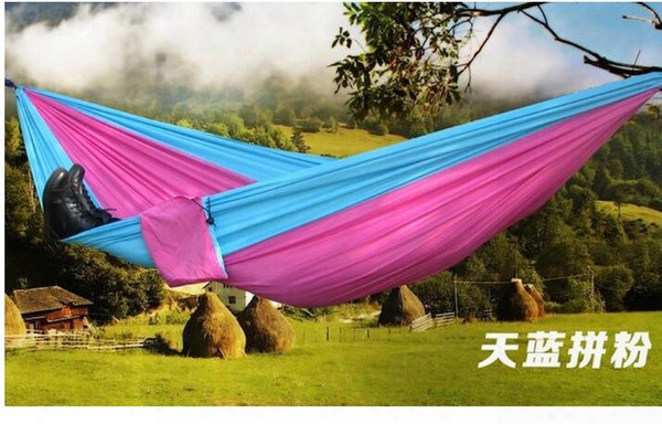 2016 Top Selling Outdoor Portable Camping Double Hammock Outdoor Furniture General Use Parachute Hammock Portable Swing Bed