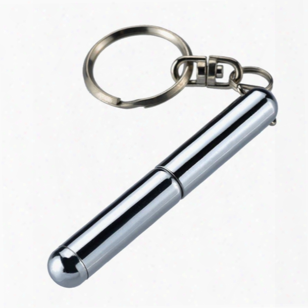 2017 Keyring Telescopingg Hot Outdoor Thick Mini Retractable Pen Stainless Steel Metal Ballpoint Pen Portable Note Keychain