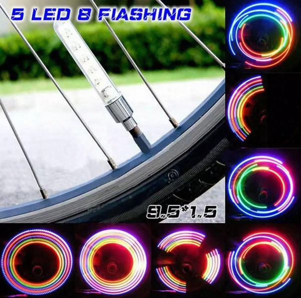 2017 Nwe 5 Led Bicycle Tyre Light Hot Wheel American Valve Bike Led Light 32 Patterns Changeable Manual Switch Wheel Light