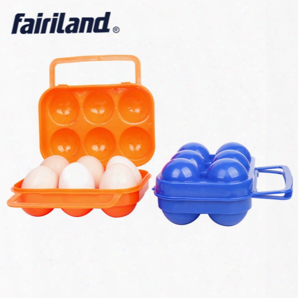 2pcs/lot 6 Eggs Container Holder Storage Boxes Folding Plastic Egg Case For Camping Hiking Home Kitchen Gadgets Accessories Red/orange/blue