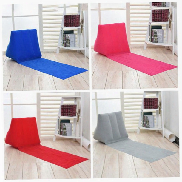 4 Colors 150*38*46cm Inflatable Pad Inflatable Beach Mat Outdoor Flocking Triangle Inflatable Pillow Cushions Outdoor Pads Cca7190 100pcs