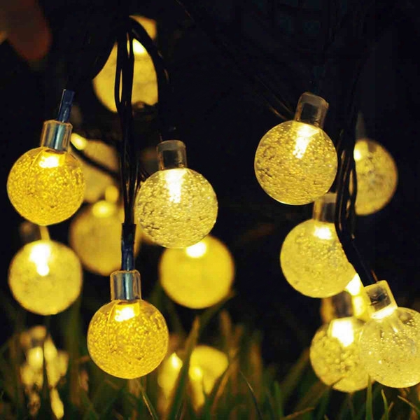 6m 30 Led Crystal Ball Solar Powered Light Outdoor String Light For Outside Garden Patio Party Christmas Solar Fairy Light Strings