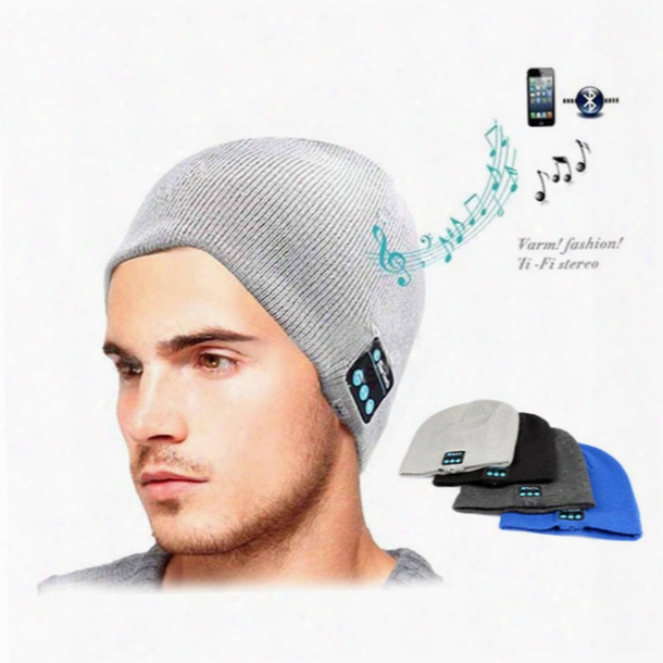 Bluetooth Earphone Hat For Iphone Samsung Android Phones Men Women Winter Outdoor Sport Bluetooth Hdadset Stereo Music Hat Wireless