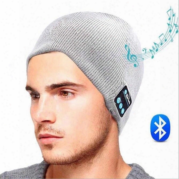 Bluetooth Music Knitted Hat Soft Warm Wireless Speaker Receiver Outdoor Sports Smart Cap Headset Headphone Support For Iphone 6s 7 Samsung