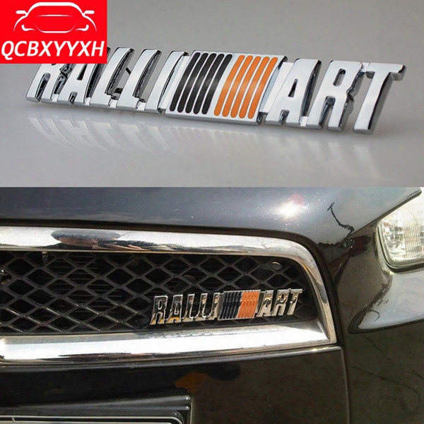 Car Styling 3d Metal Ralliart Front Grille Emblem Badge Decal Auto Stickers For Mitsubishi Asx Lancer Outlander Pajero