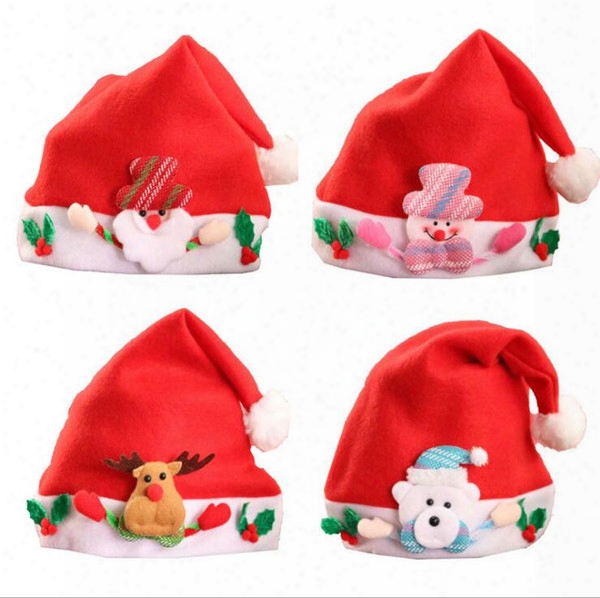 Children Between 2-8 Years Old Christmas Hats Cute Santa Claus Hats Christmas Cosplay Decoratio Caps 4 Style Christmas Gifts