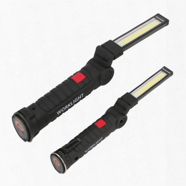 Cob Led Lamp Usb Rechargeable Built In Battery Led Light With Magnet Portable Flashlight Outdoor Camping Working Torch