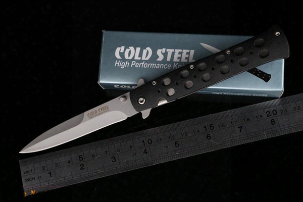 Cold Steel 56hrc 440 Tactical Hunting Folding Knife Outdoor Rescue Ca Mping Pocket Knives Blade Sanding Black Handle