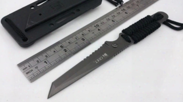 Crkt 23100gt Fixed Blade Knife 3cr13 Titanizing Blade Abs+rope Handle Abs Sheath With Clip For Camping Outdoor Hunting Edc Knife Tools