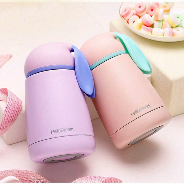 Cute 300ml Eco-friendly Thermos Cup 304 Stainless Steel Insulated Flasks Outdoor Travel Belly Lovely Rabbit Drink Coffee Mug