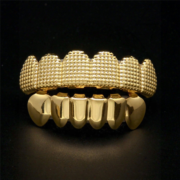 Fashion House Wife Hip Hop Braces Grillz Cool Gold Bump 6 Top & Bottom Teeth Grillz Halkoween Gift Fashion Jewelry
