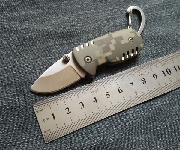 Free Shipping Small Buckle Pocket Qq Knife Keychain Knife Camouflage Handle Mini Knife Outdoor Camping Folding Knife With Nylon Bag