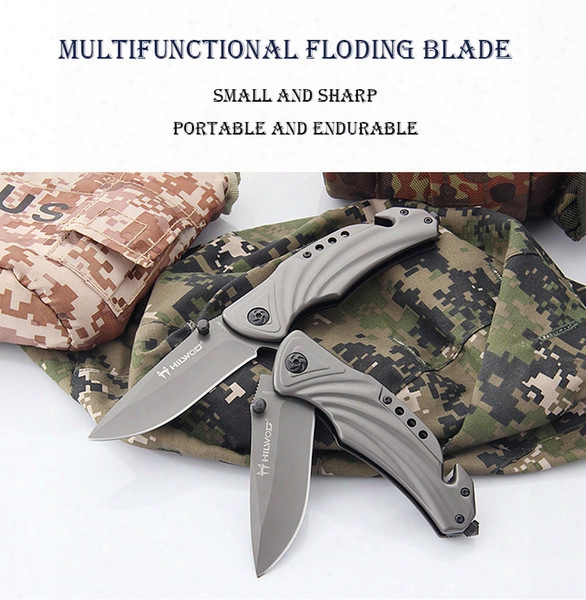 High Hardness Saber Military Outdoors Folding Blade (gray) Wilderness Survival Knife