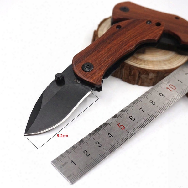 Hot Da33 Small Folding Knife Camping Pocket Knife 440c Blade Wood Handle Outdoor Tactical Survival Knives Best Gear Edc Tools