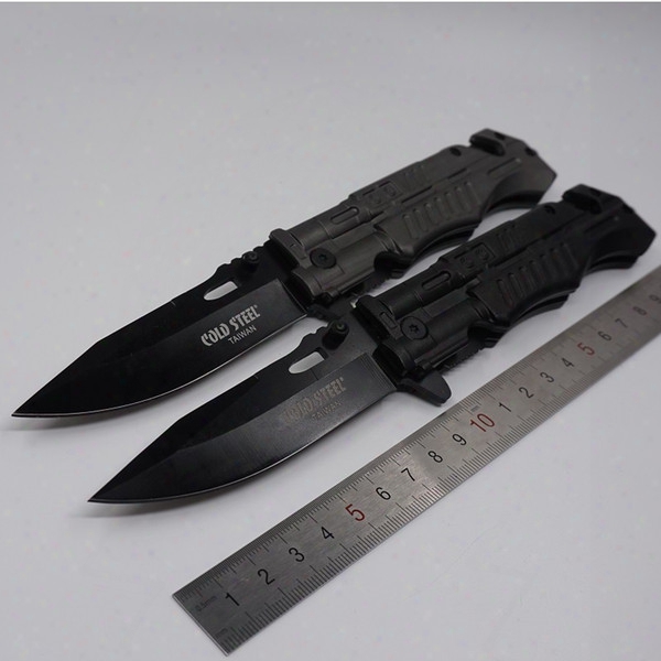 Hot Sale Cold Steel Knives Tactical Folding Pocket Knife 4440c Blade Alumium Handle Outdoor Survival Ca Mping Knife Hunting Tools Black Gray