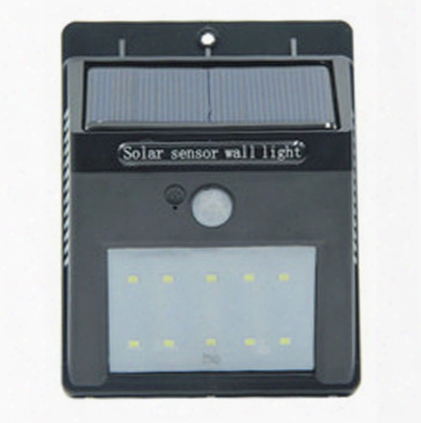 Led Solar Sensor Light Outdoor Ip65 Waterproof 10 Leds Wall Lamp Solar Powered Panel Energy Saving Pir Motion Senser Garden