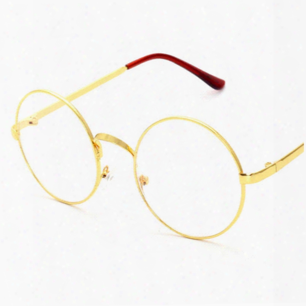 Lisse Hot Sale Vintage Inspired Oversized Circle Clear Plain Glasses Alloy Frame Designer Outdoor Eyewear Spectacle For Women