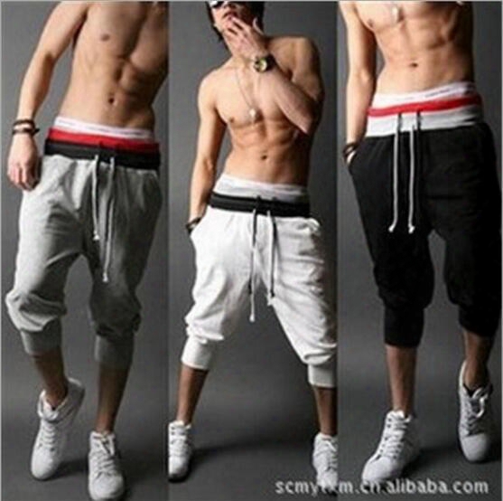 Menn&#039;s 3/4 Knee Casual Jogger Sport Shorts Baggy Gym Harrem Pants Hip Hop Pants Dance Pants Men Outdoor Basketball Sweat Pants