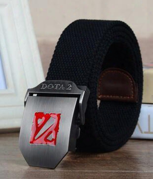 Men&#039;s Tactical Thickened Canvas Belt Dota Game Automatic Buckle Outdoor Leisure Belt