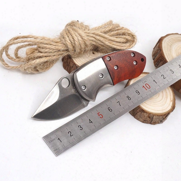 Mini Folding Knife Outdoor Survival Pocket Knife 3cr13 Blade Steel+wood Handle Tactical Knives Camping Hunting Edc Multi Tool