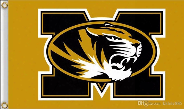 Missouri Tigers Flag 90 X 150 Cm Polyester Mizzou Ncaa Stars & Stripes Outdoor Banner