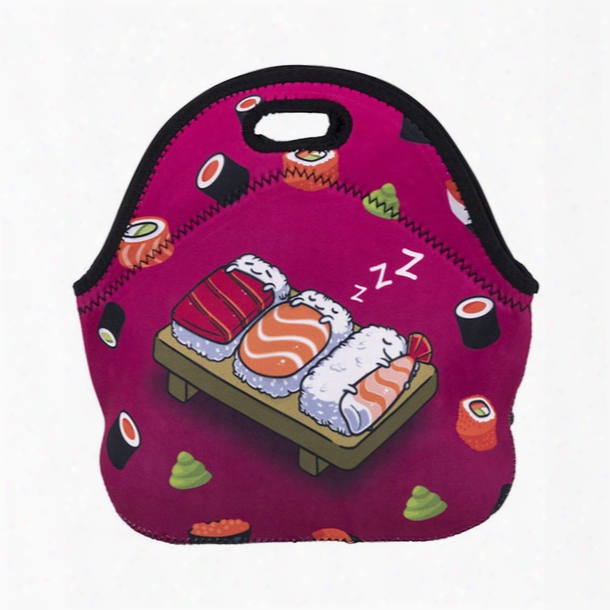 New Diving Material Lunch Bag Outdoor Lunch Bag Printing Cartoon Lunch Bag Fashion Ladies Handbag