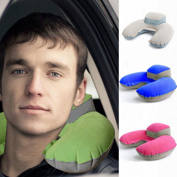 New Portable Folding Inflatable Neck Air Cushion U Shape Neck Travel Pillow Comfortable Business Trip Pillow Outdoor