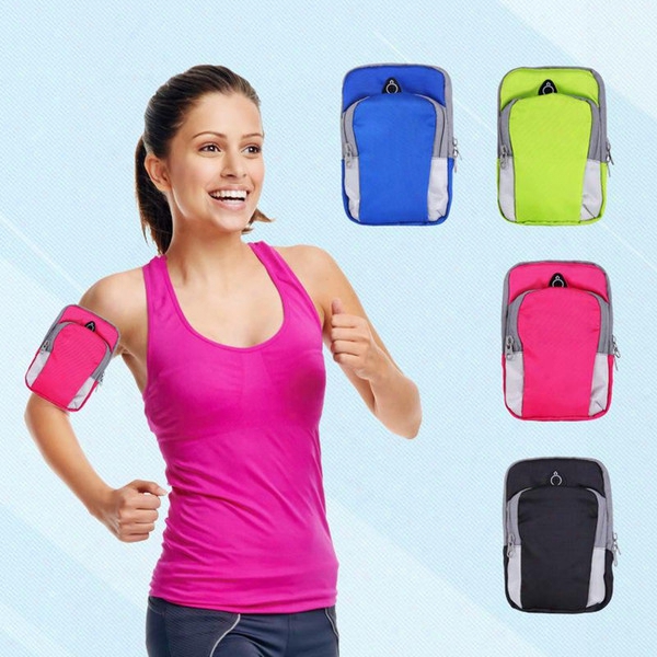 Nylon Phone Armband Fitness Arm Band Bag Waterproof Running Gym Arm Bag With Headphone Hole For Iphone 6 6s 7 Plus Huawei