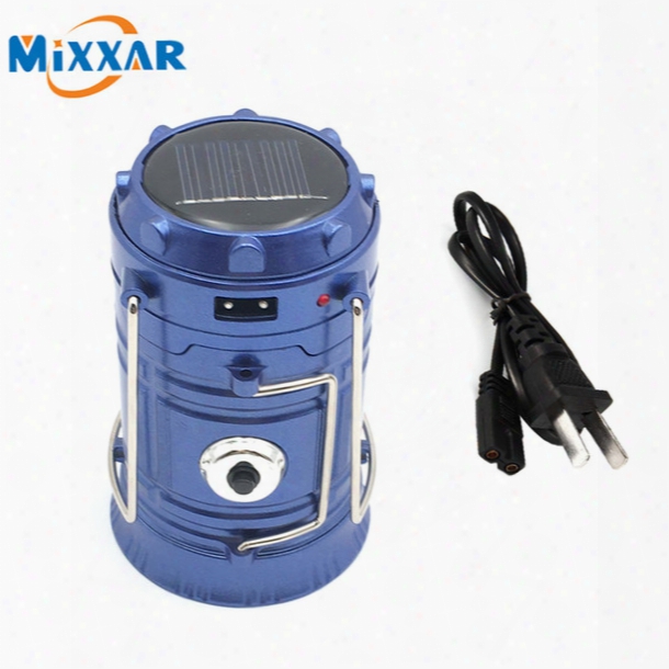 Outdoor Portable Led Camping Lighting Lantern Solar Charger Lantern Rechargeable With Charging Calbe Usb Port Hand Crank Light Lamp