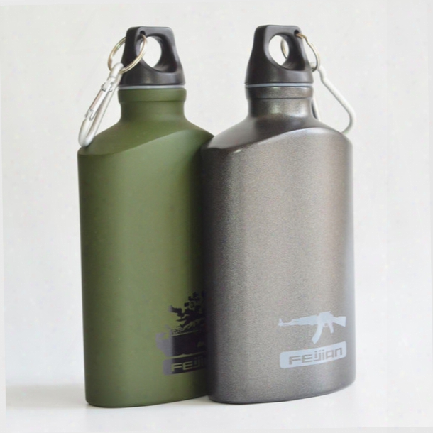 Outdoor Sports Water Bottle Aluminum Oval Travel Sports Kettle Student Metal Drinking Bottles Bike Bottles 500ml