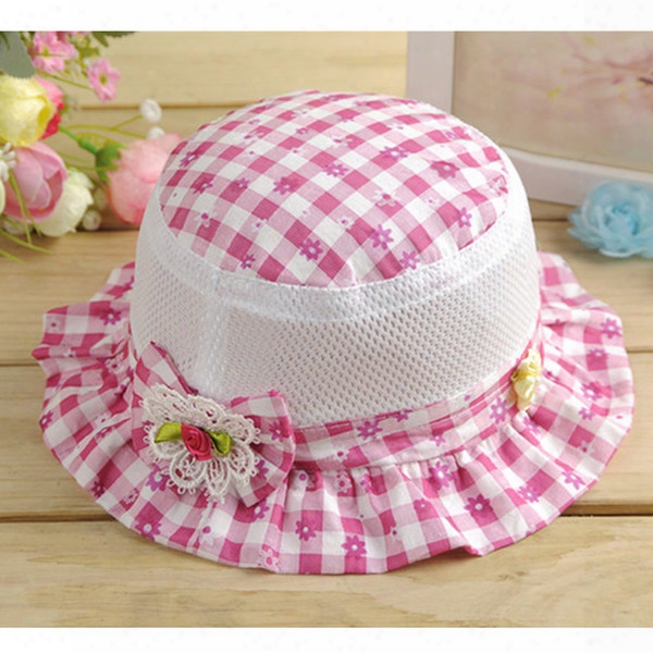 Panama Baby Hat Plaid Outdoor Bucket Hat Fashion Flower Kids Cap Sun Beach Cute Beanie Boy Girl Vacation Cap Baby Girls Clothing