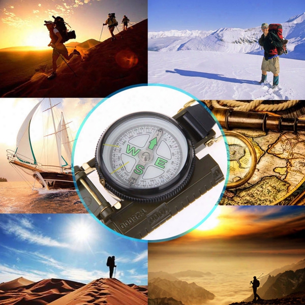 Portable Army  Green Folding Lens Compass American Military Multifunction Compass Boat Compass Dashboard Dash Mount Outdoor Tools