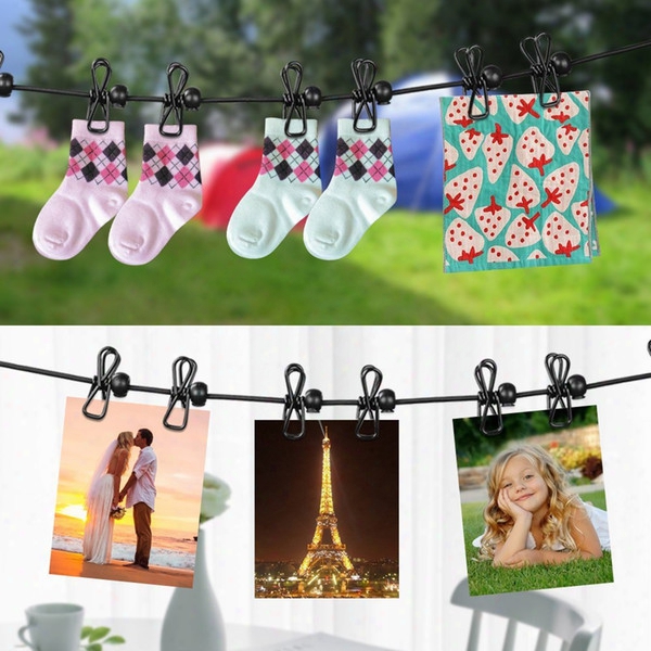 Portable Elastic Travel Clothesline With 12pcs Clothespins Travel Gadgets For Outdoor And Indoor Use For Wedding Dress Hanging