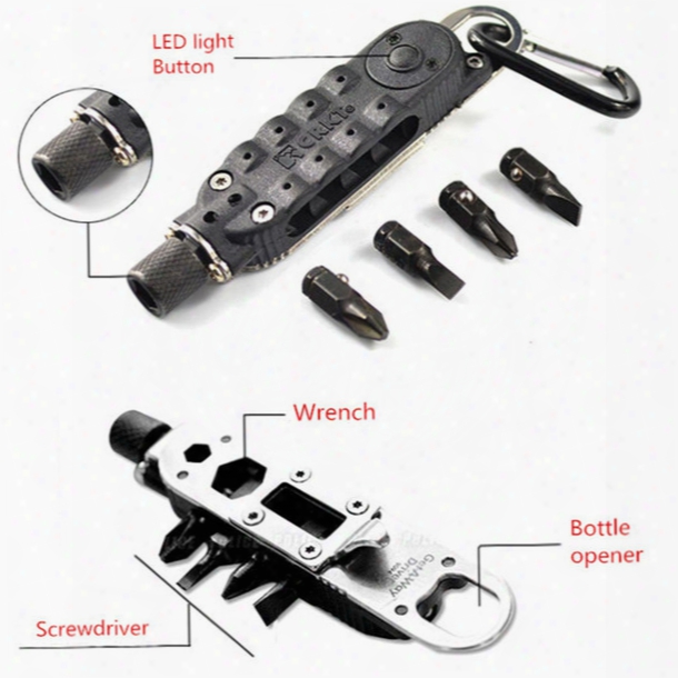 Portable Mini Magic Screwdriver Sets Multifunction Bottle Opener Pocket Keychain With Phillips Slot Hex And Led Light Edc Tools