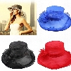 2016 New Fashion Hot Sale Womens Summer Kentucky Derby Wedding Church Seaside Party Floral Hat Wide Brim Sun Organza Outdoor Hats 2501037