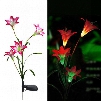 Pink Solar LED Lily Flower Light Color Changing Energy Saving Lamps Outdoor Garden Path Yard Decoration 3 LED Flower Party Lamp, dandys