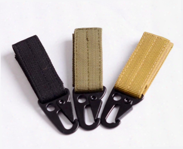 Real New Gadget 3 Pcs/lot Outdoor Tactical Military Nylon Key Hook Molle Webbing Belt Buckle Hanging Carabiners Metal