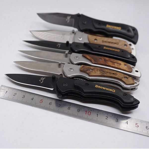 Small Brwoning Knife 337 338 339 Folding Pocket Knife Outdoor Tactical Survival Knives Wooden Handle Quick-opening Combat Knife Edc Tool