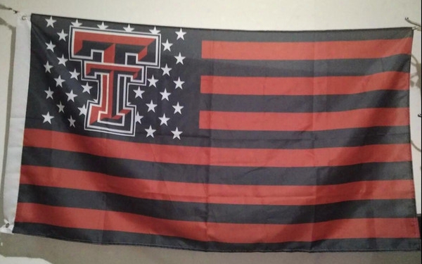 Texas Tech Flag 90 X 150 Cm Polyester Ncaa Ttu Stars And Stripes Outdoor Banner