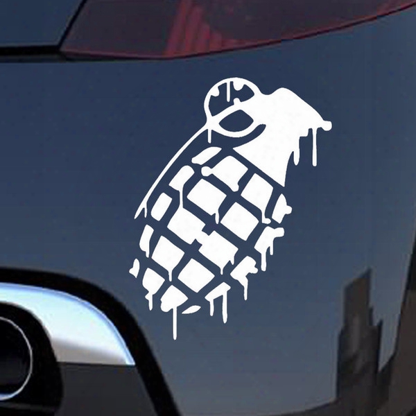 Wholesale 10pcs/lot Military Lovers Hand Grenade Dripping Jdm Lowered Dope Outdoor Car Sticke Rs For Motorhome Truck Suv Window Vinyl Decal